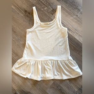 Olivia Rae Semi-Sheer Peplum Cami White Small